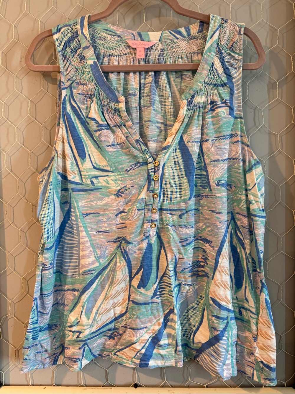 Lilly Pulitzer Blue Aqua Striped Sundress Top